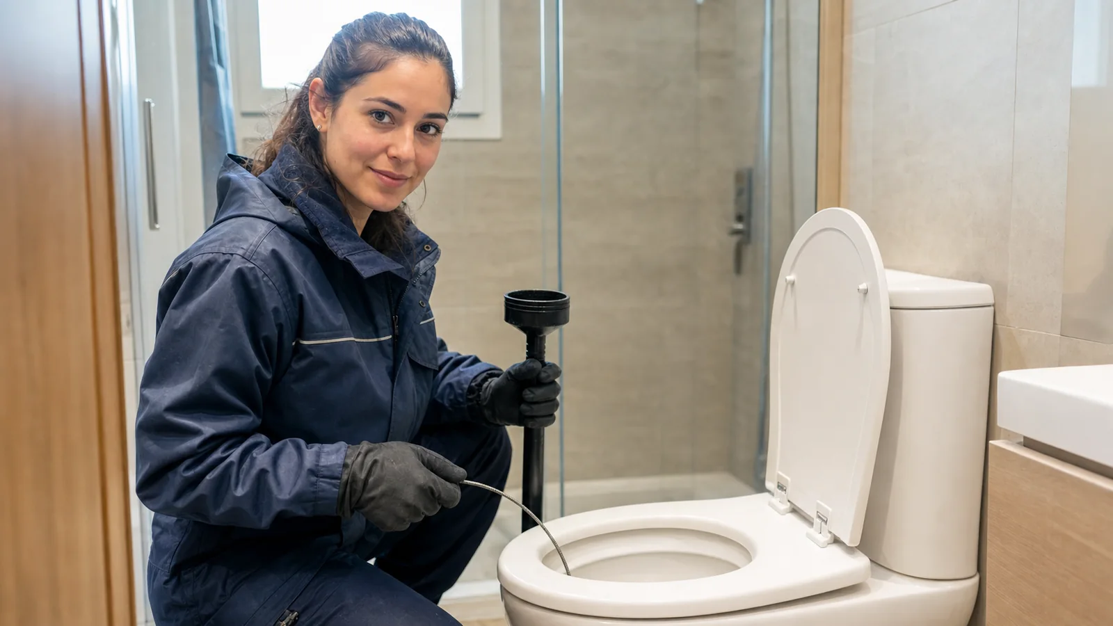 WC bloqueado para una solicitud de desatascos